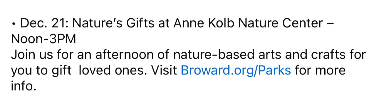 Nature's Gifts at Anne Kolb Nature Center