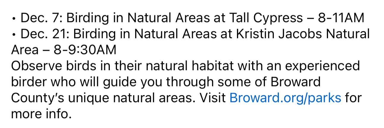 Birding in Natural Areas at Tall Cypress