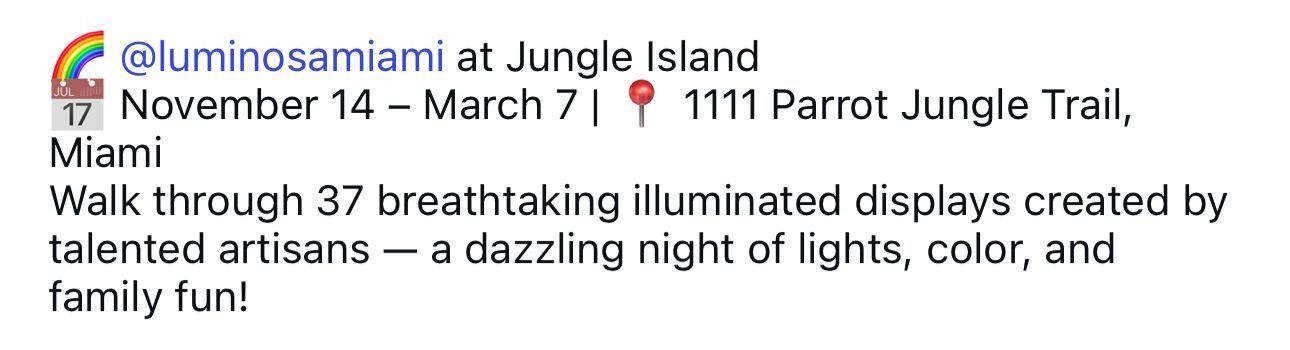 Luminosa Miami at Jungle Island