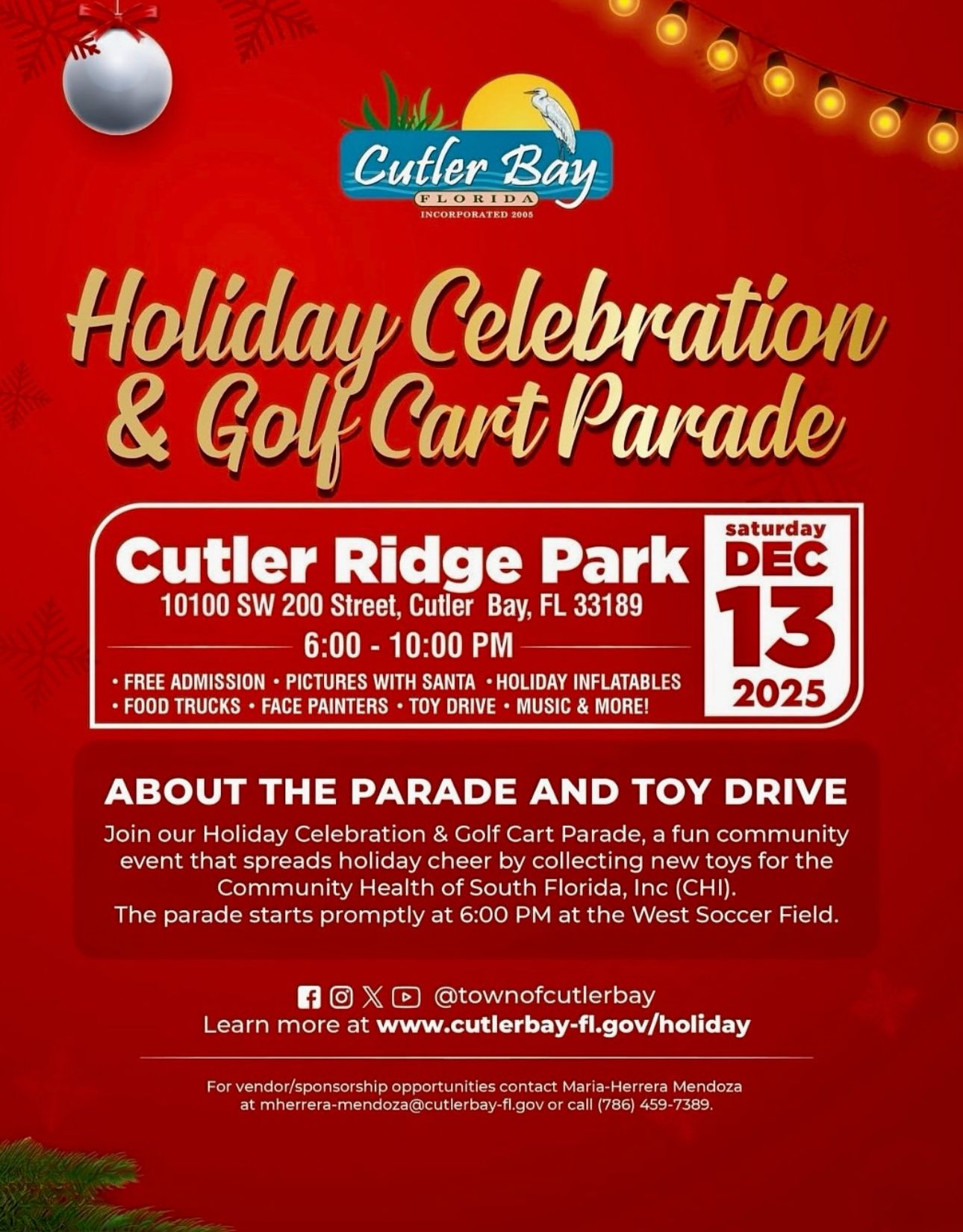 Holiday Celebration & Golf Cart Parade