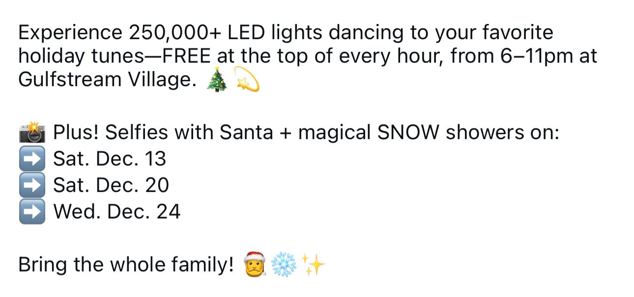 Selfies with Santa + Magical Snow Showers