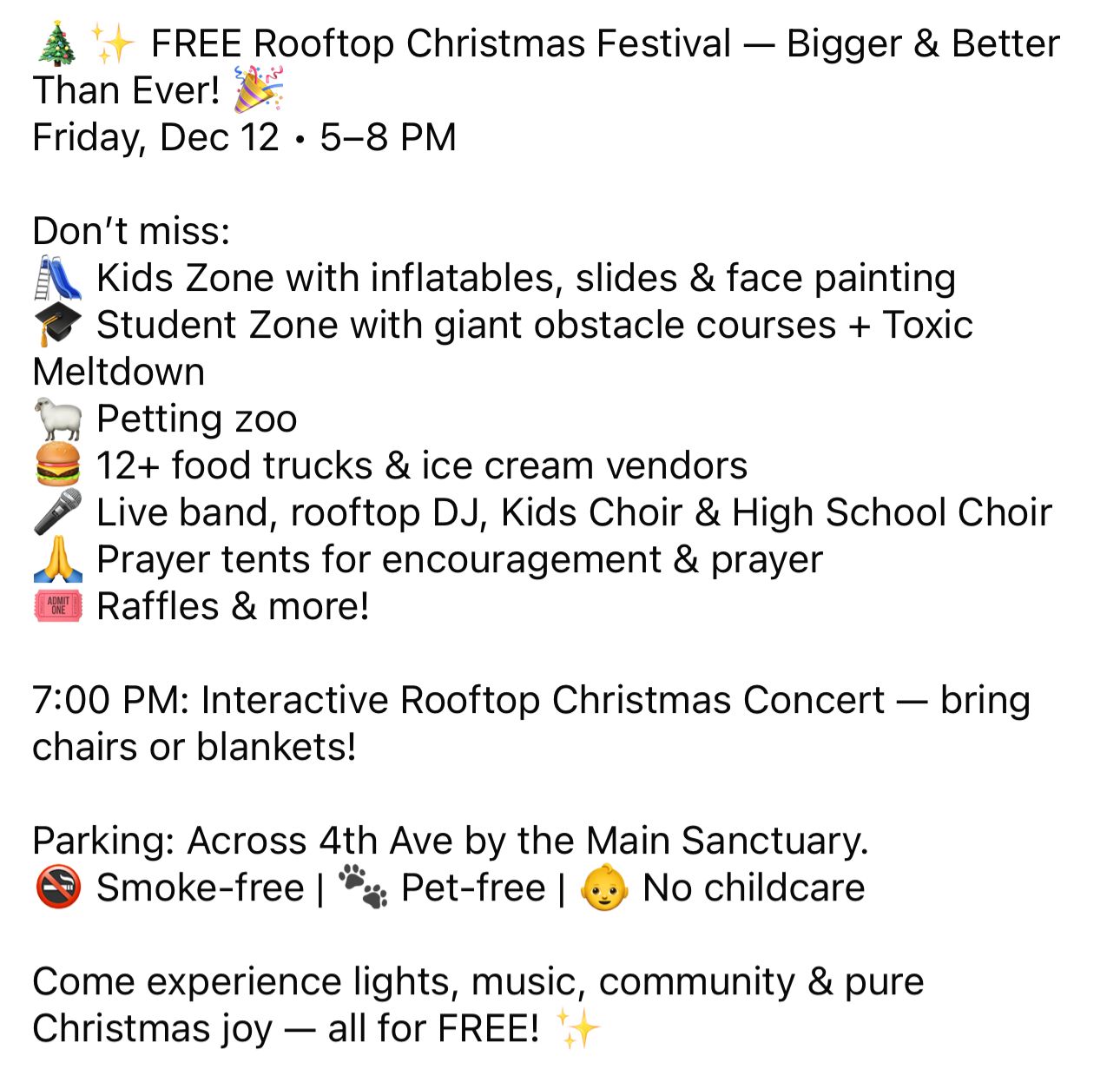 FREE Rooftop Christmas Festival