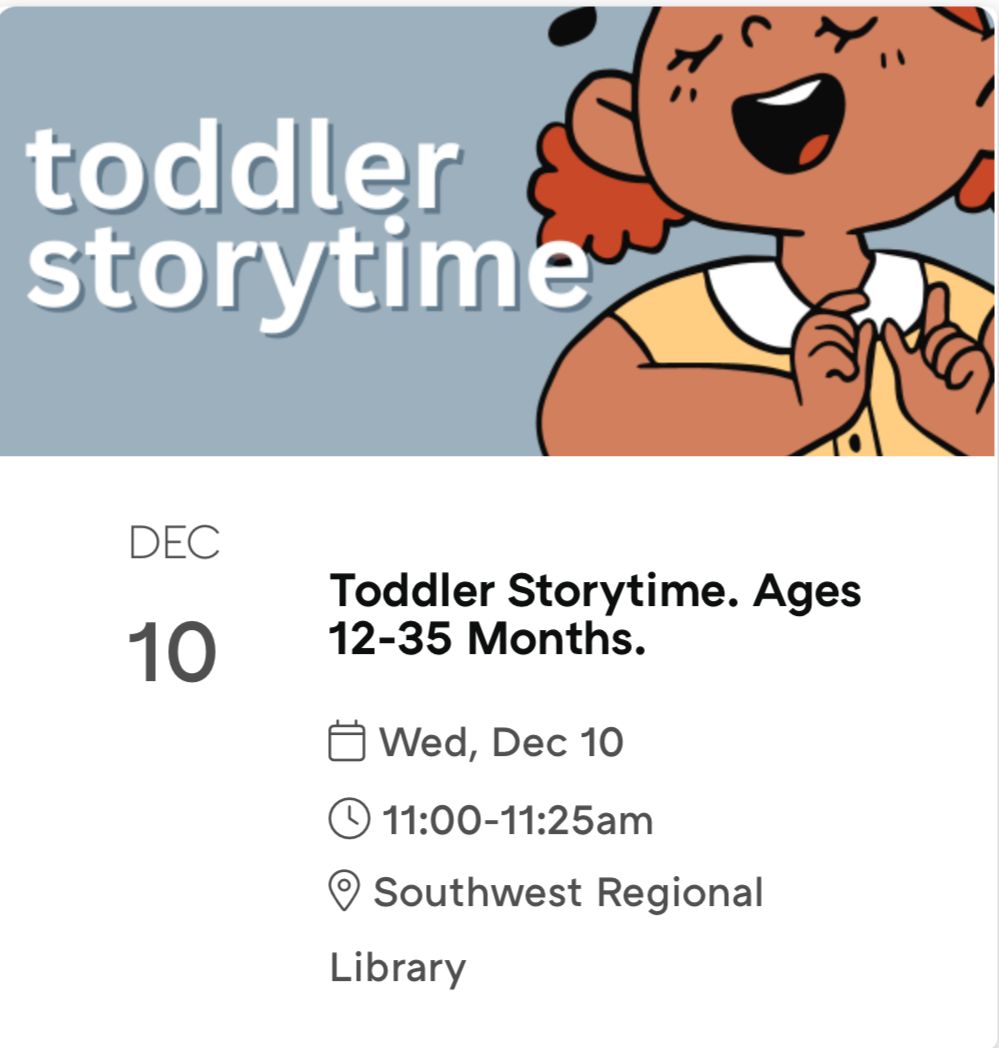 Toddler Storytime