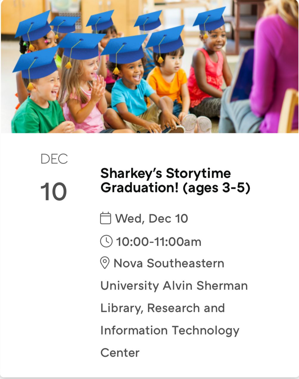 Sharkey's Storytime Graduation!