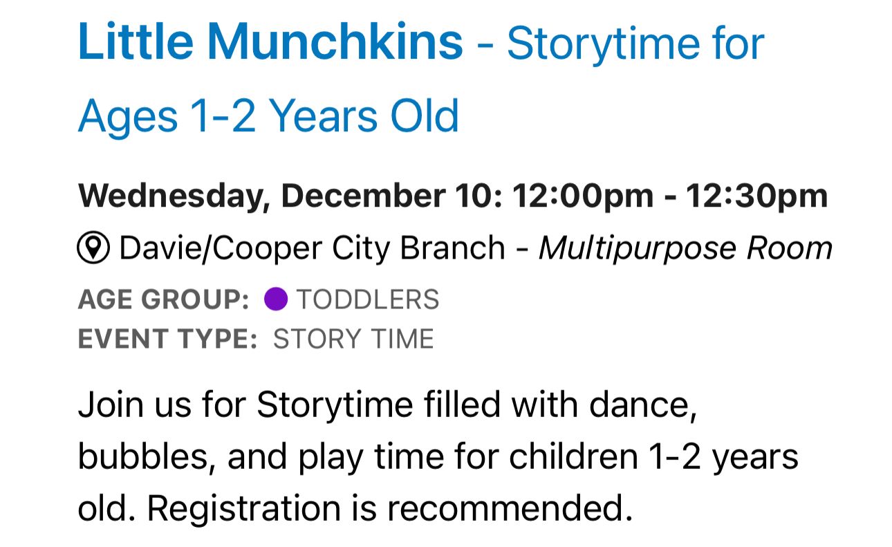 Little Munchkins - Storytime