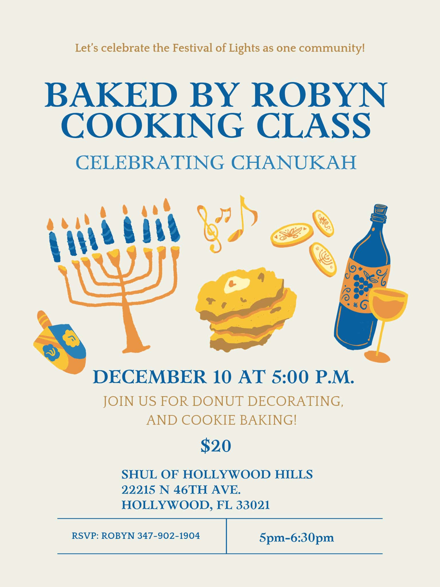 Baked by Robyn Cooking Class Celebrating Chanukah