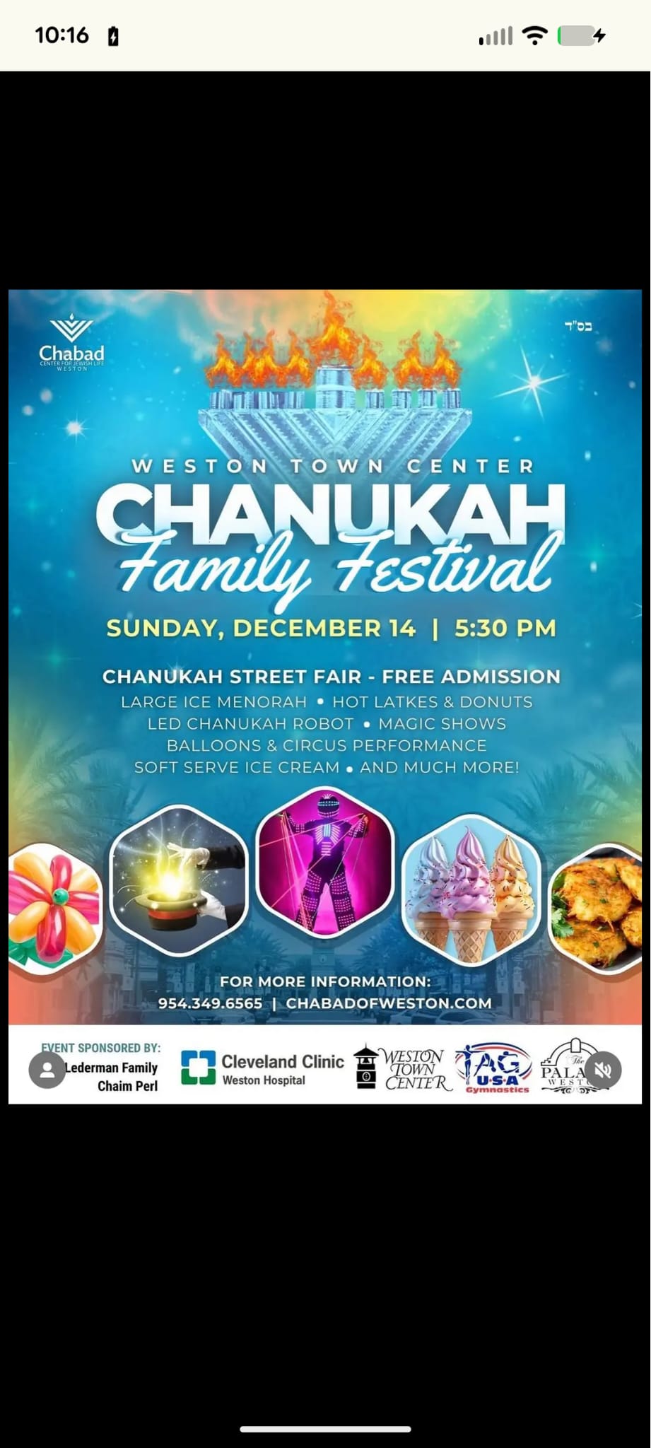 Weston Town Center Chanukah Family Festival