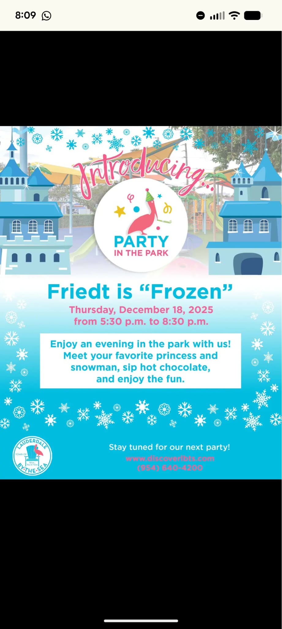 Friedt is “Frozen” Party in the Park