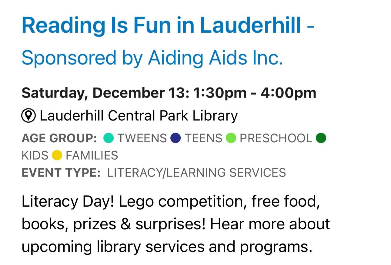 Reading Is Fun in Lauderhill
