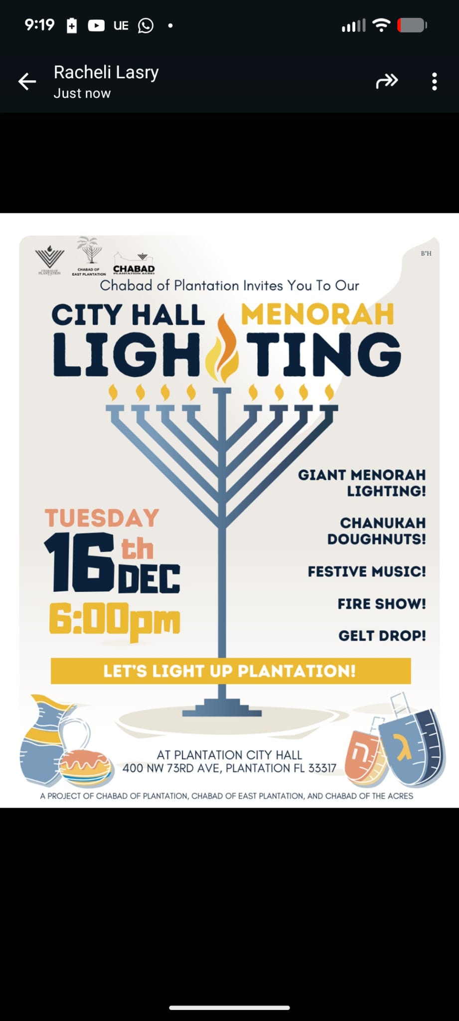 City Hall Menorah Lighting